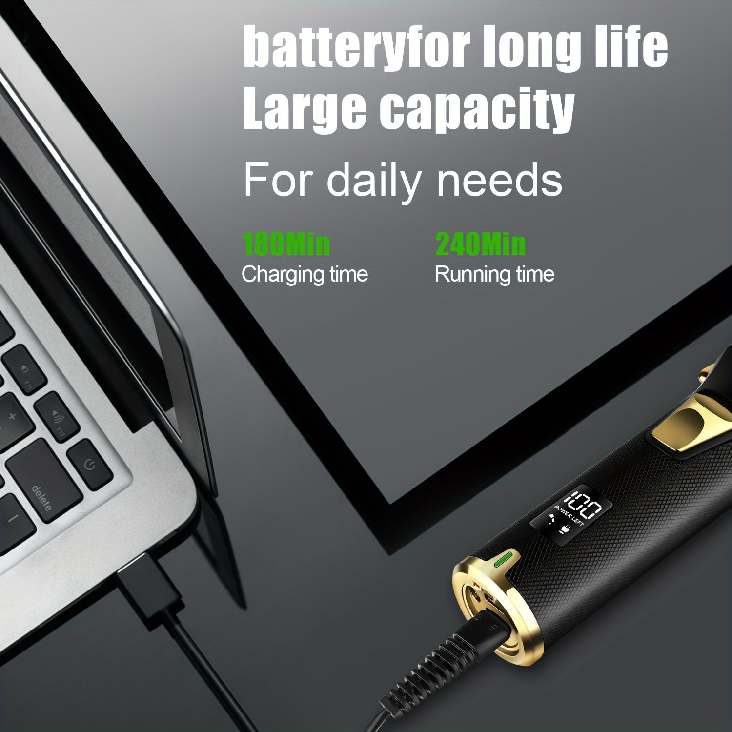 Set de cuidado para cabello de hombres con cortapelos y pantalla LCD, recargable para hombres