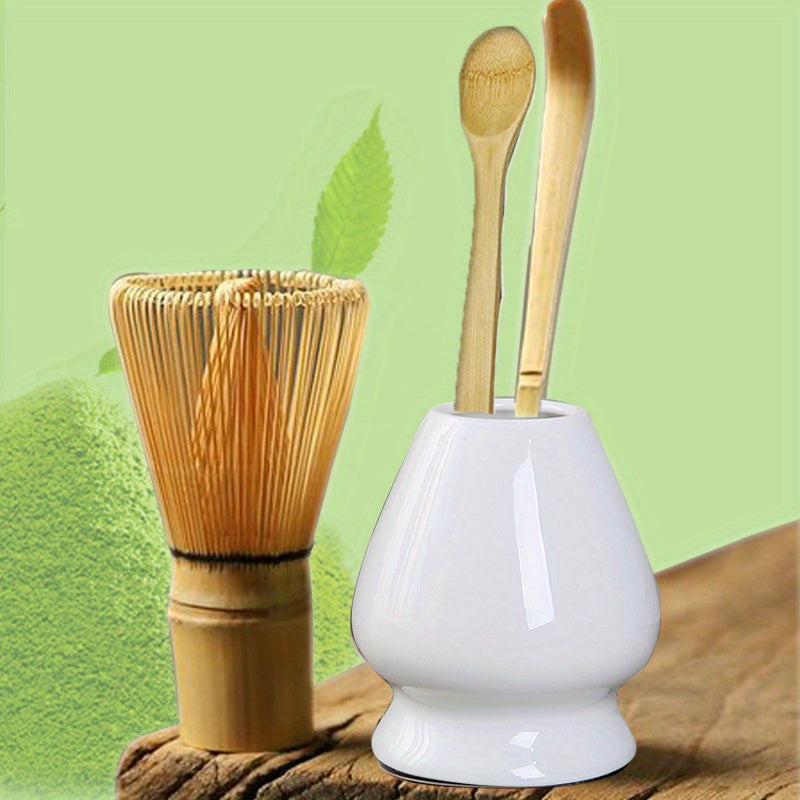 Set of 4 Matcha Ritual Accessories Bamboo Spoon Egg Beater Tea Tools