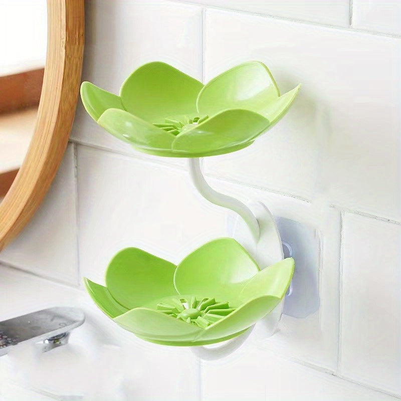 Jabonera de pared de hexágono de doble capa para decoración de baño