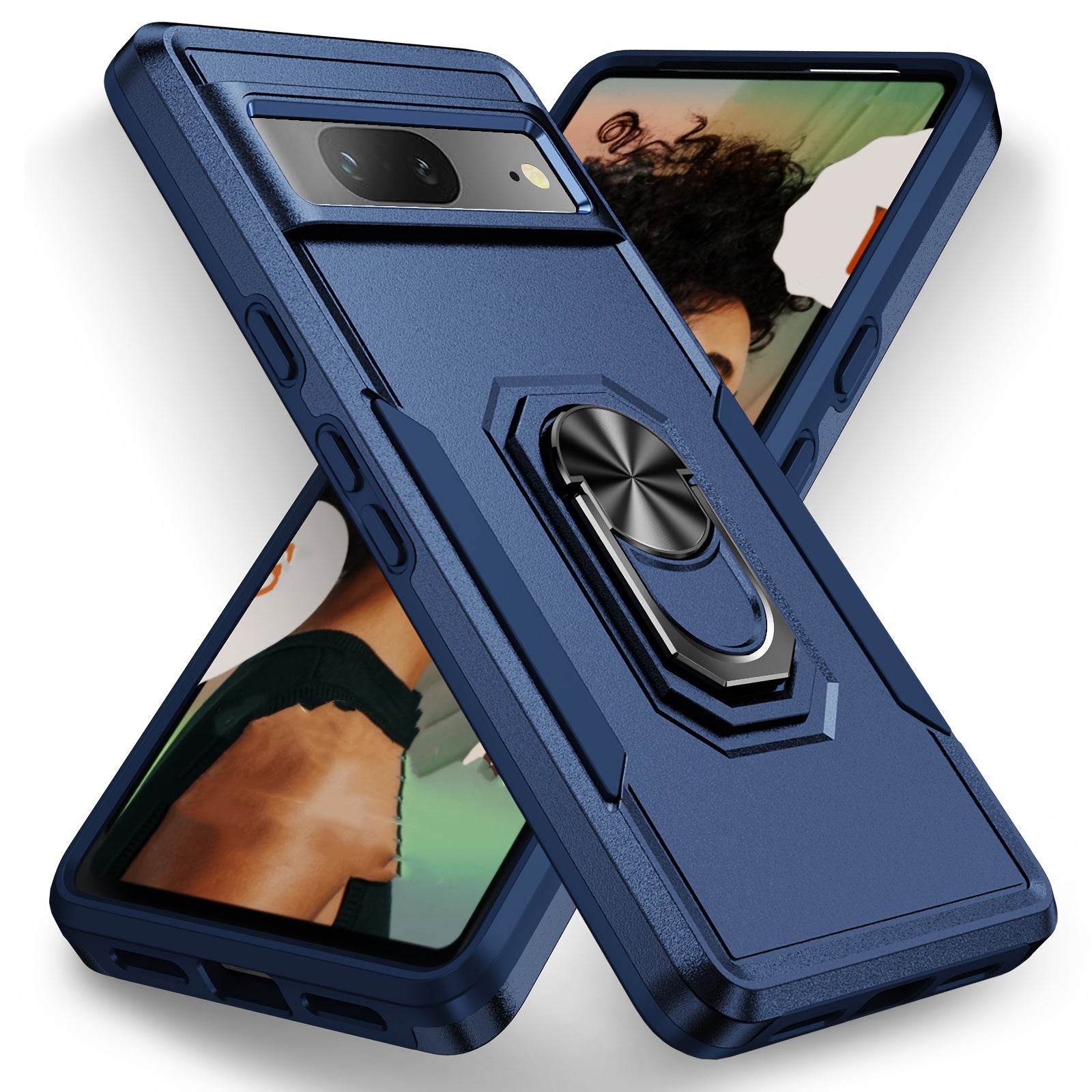 Shockproof Magnetic Phone Case with Metal Ring for Google Pixel 6 7 8 6a 7 Pro 8 Pro 8a