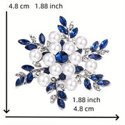 Snowflake Crystal Brooch for Men and Women Elegant High-End Jewelry Christmas Festival