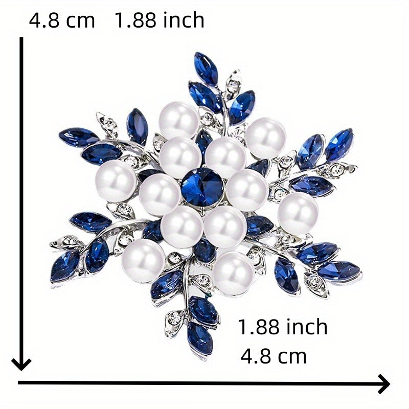 Snowflake Crystal Brooch for Men and Women Elegant High-End Jewelry Christmas Festival