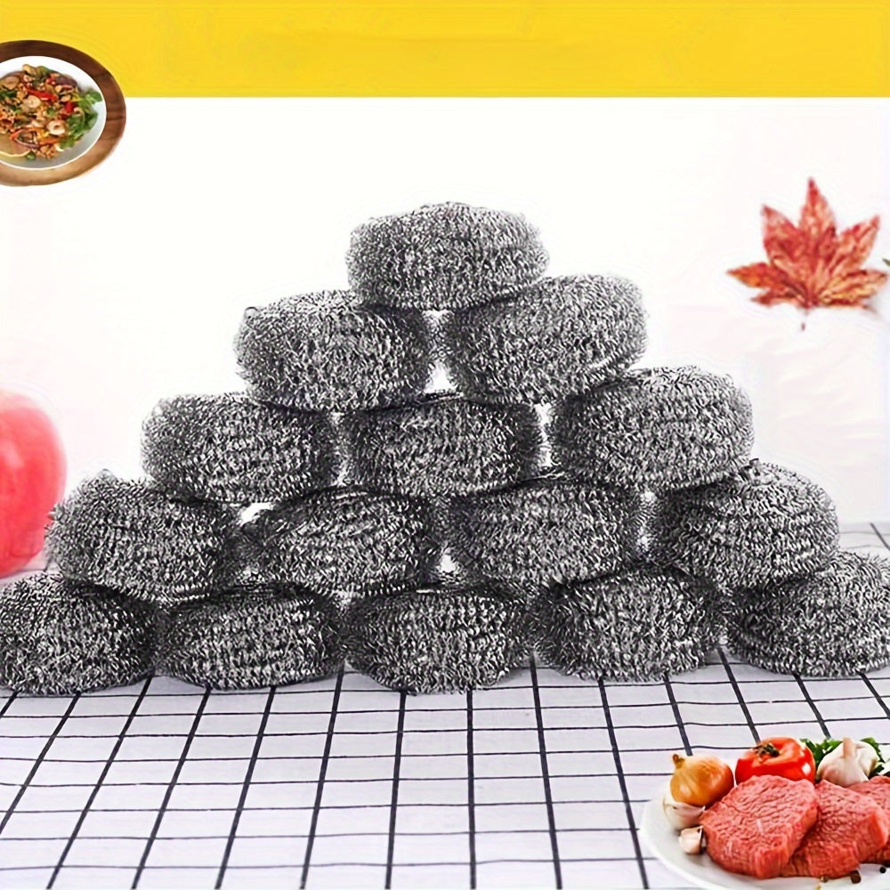 Set of 10 Stainless Steel Scrubbers for Kitchen, Bathroom, Pots and Dishes