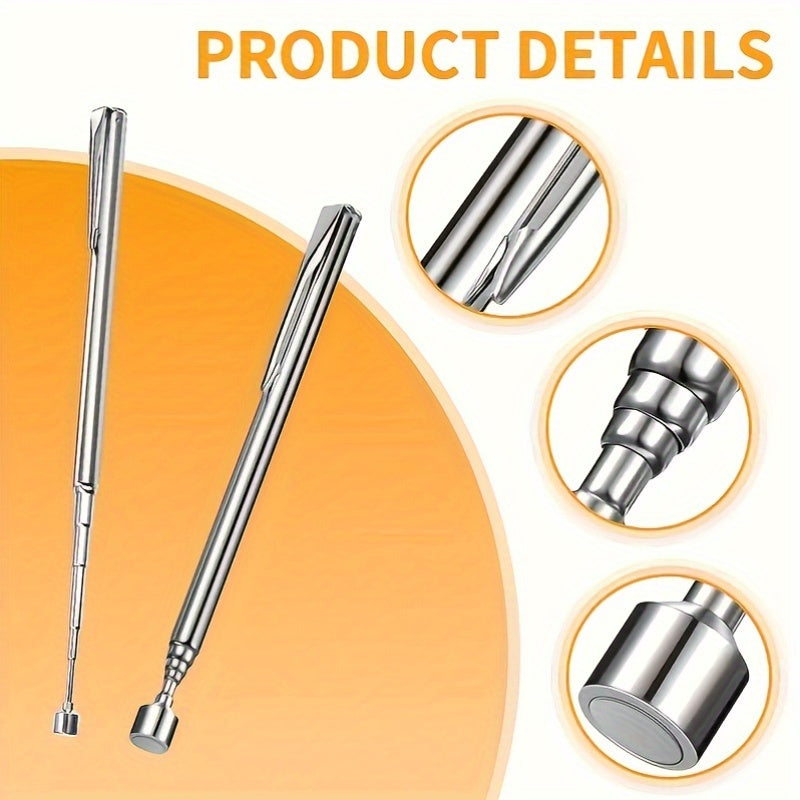 Industrial Grade Stainless Steel Telescopic Magnetic Grabber Tool for Hard-to-Reach Areas