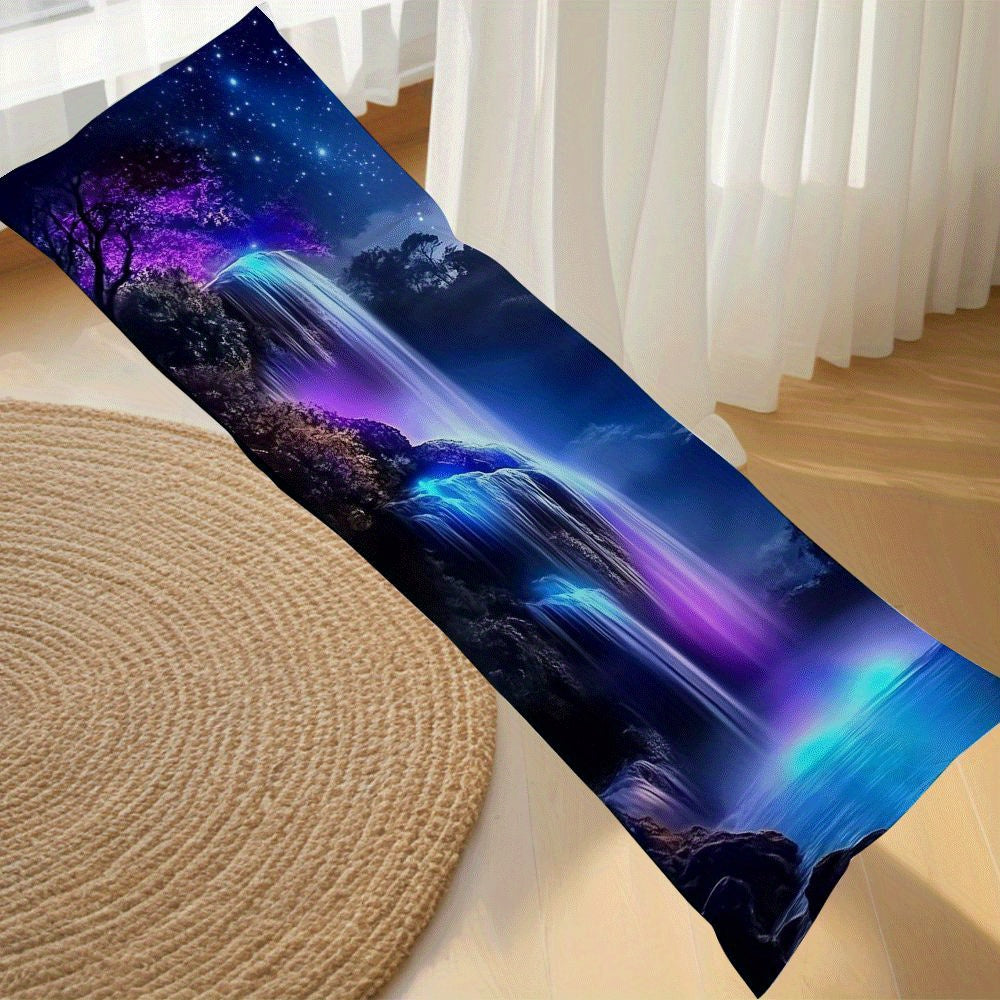 Purple Moonlight Falls Pillow Cover 137x51cm Extra Long Cushion Case for Bed Sofa