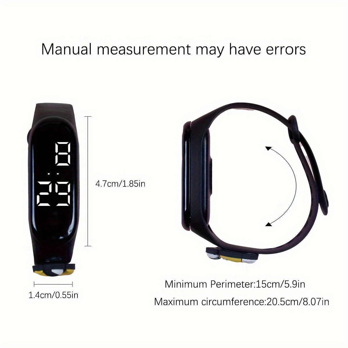 6 ta bolalar uchun raqamli LED bilakuzuklar, jonli ranglar, katta displey, TPU taxtasi
