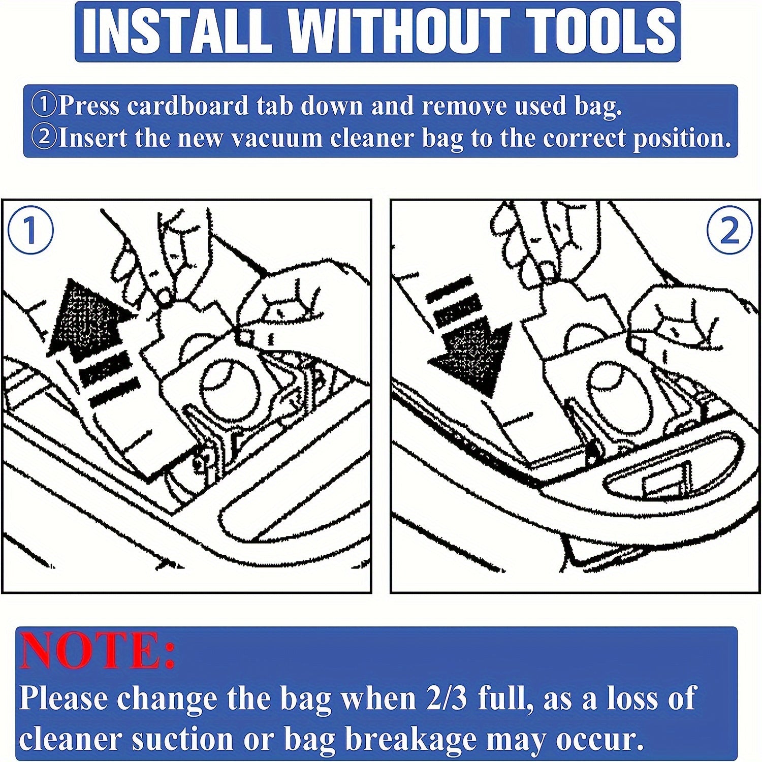 Kenmore Canister C, Q, C/Q, CQ, 5055, 50555, 50558, 50557, 50104 va Panasonic Type C-5, C-18, C-19, MC-V295H, MC-V150M uchun qulay 12 ta to'plamda premium almashtirish vakuum tozalovchi chang sumkalari.