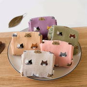Women’s Cotton Cat Cartoon Socks 5 Pairs Mid-Calf Fall Winter Cozy Multi-Color