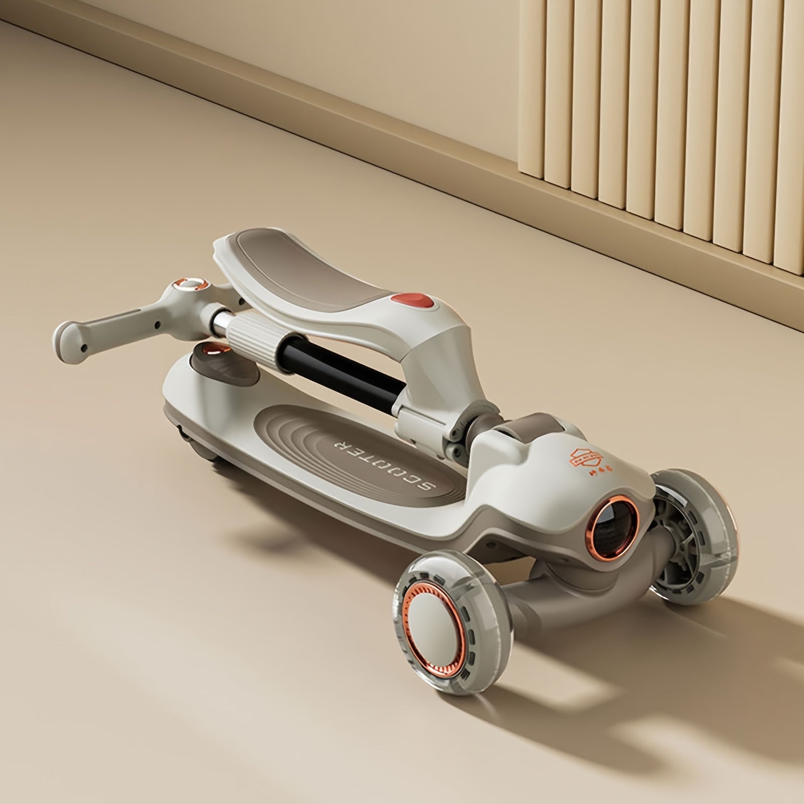 Kids' 2-in-1 Scooter and Bike for Ages 3-8 with LED Wheels Music and Foldable Design