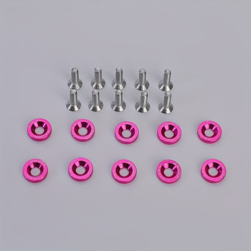 20 Pcs Aluminum M6 Fender Washer Bolts for Car License Plate Accessories