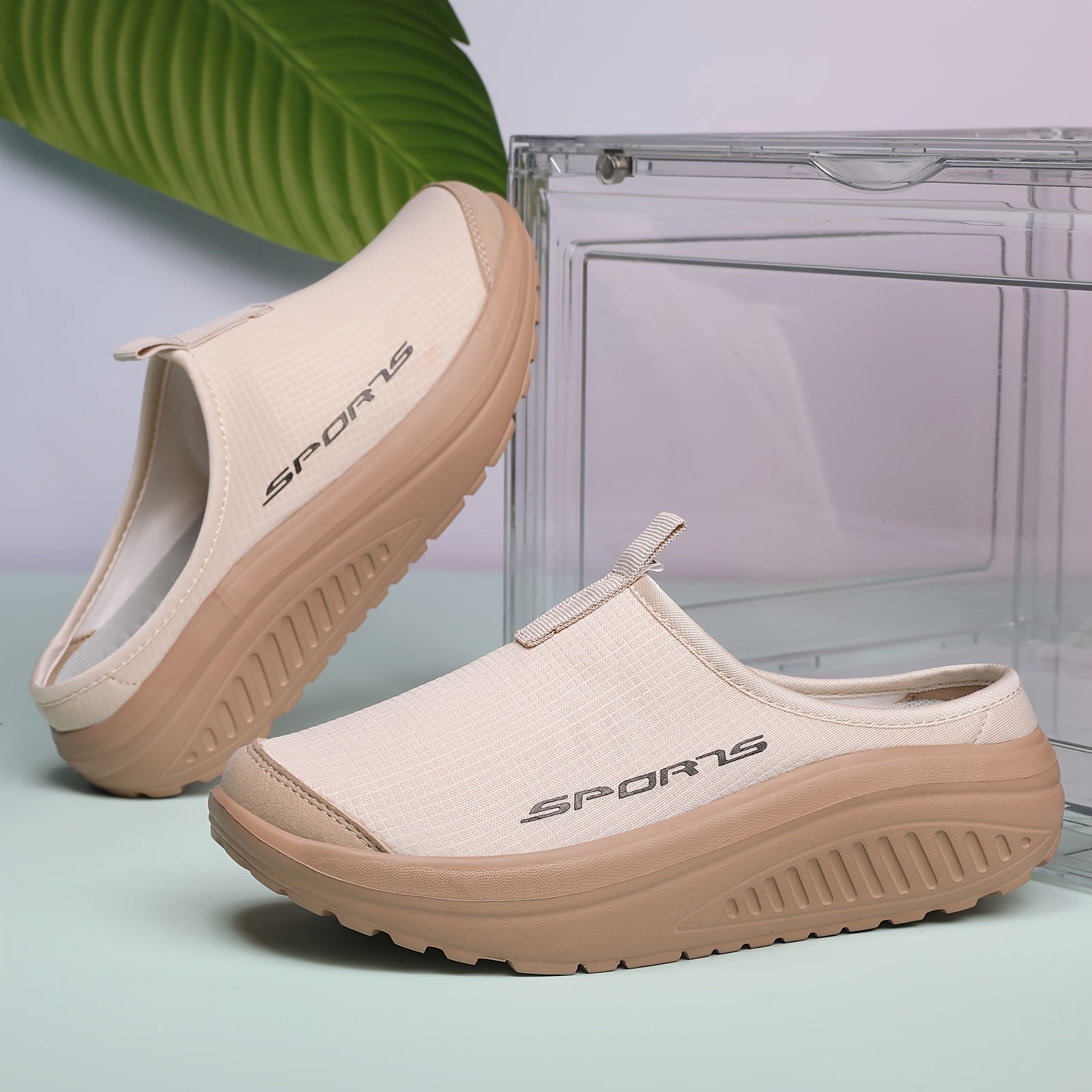 Ayollar uchun nafas oladigan tarmoqli slip-on kundalik sport poyabzali, yengil va qulay