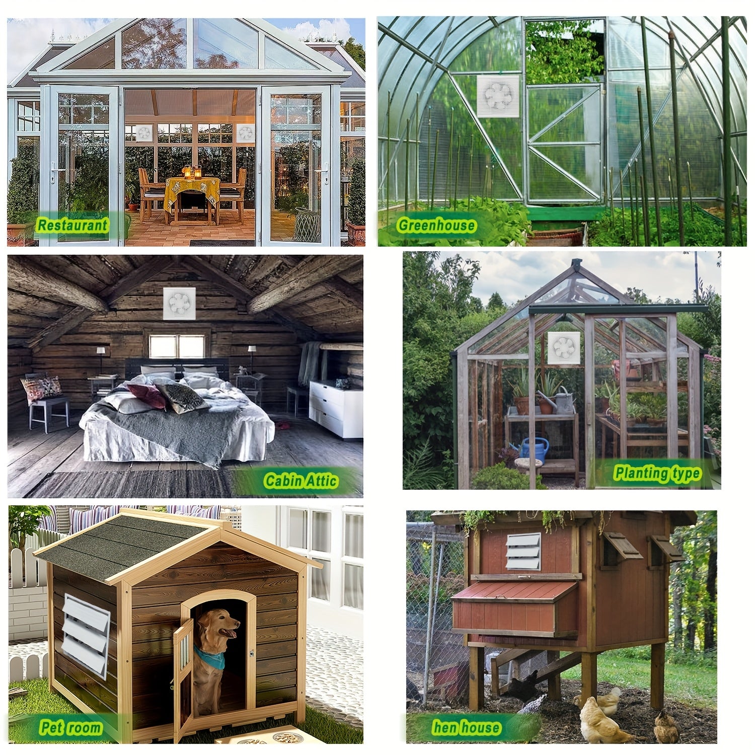 Solar Ventilation Fan 20W Wall-Mount Greenhouse Garage Pet Coop Exhaust