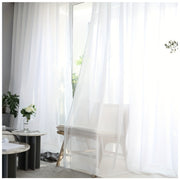 White Chiffon Curtain for Living Room Bedroom Office Cafe Elegant and Easy to Clean