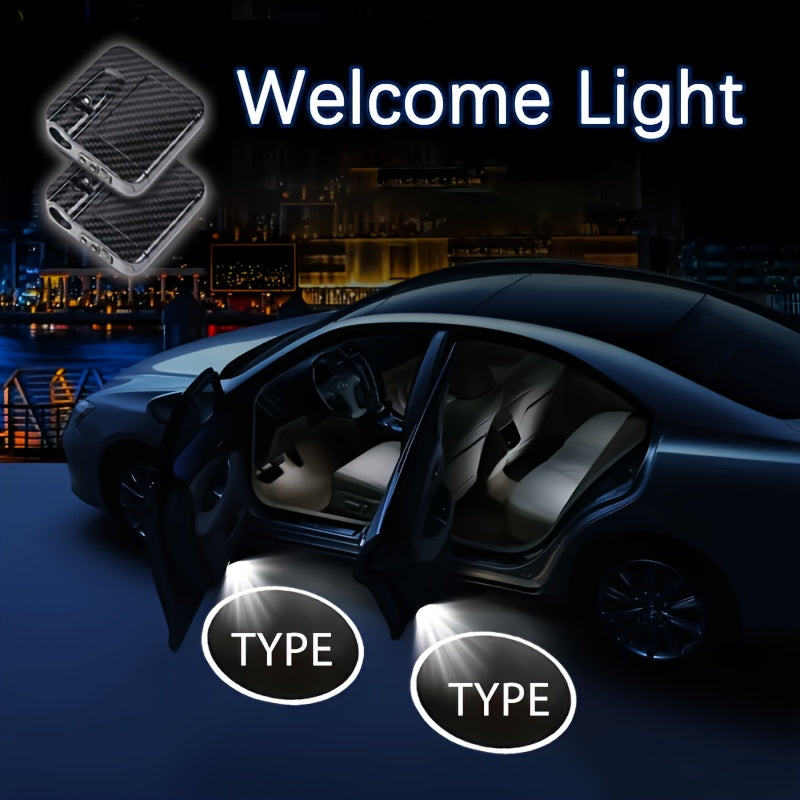 2 piezas de proyector de luz LED Luz de bienvenida de cortesía Logo de puerta de coche HD