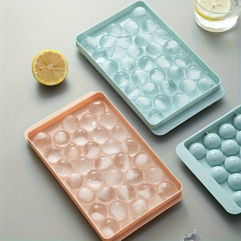 Round Ice Mold PP Material 32 Blue Pink Ice Cubes for Summer Drinks