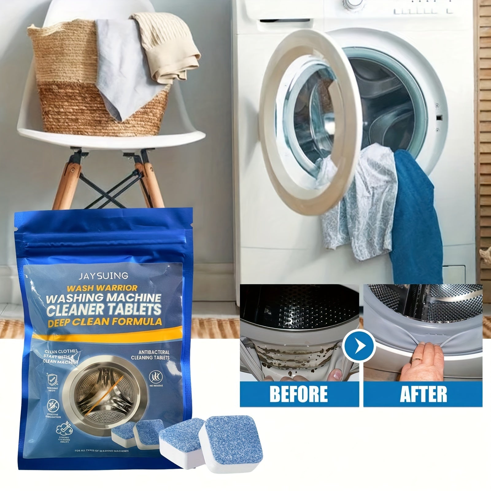 6/12 Kir yuvish mashinasi tozalash tabletkalari qattiq dog'larni olib tashlaydi