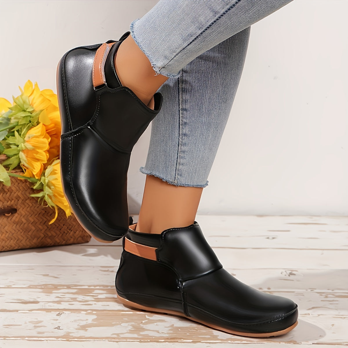 Women's Solid Color Casual Boots with Soft Sole and Platform