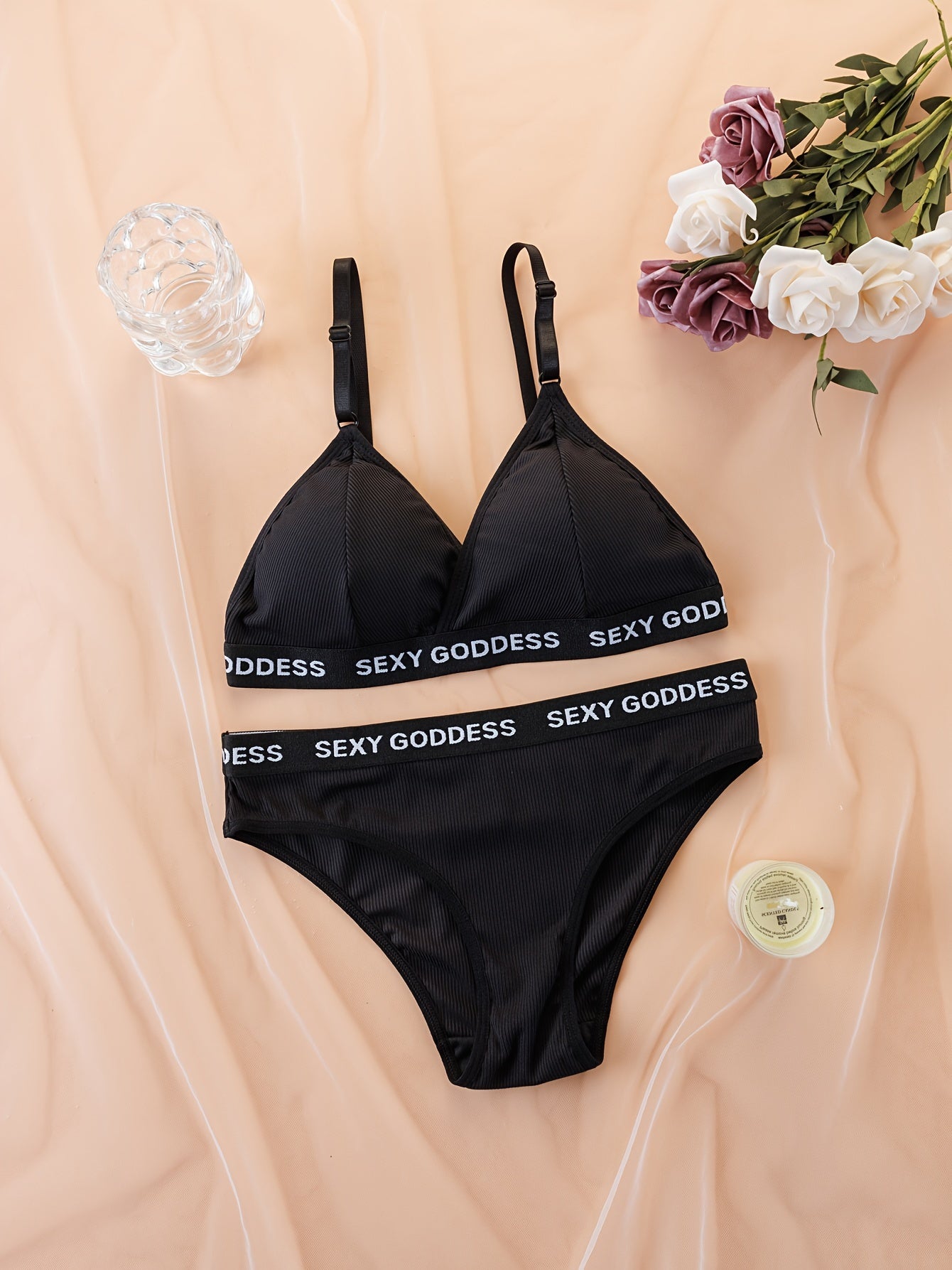 Women's Backless Lingerie Set with Removable Padding and High Support Briefs in Solid Colors