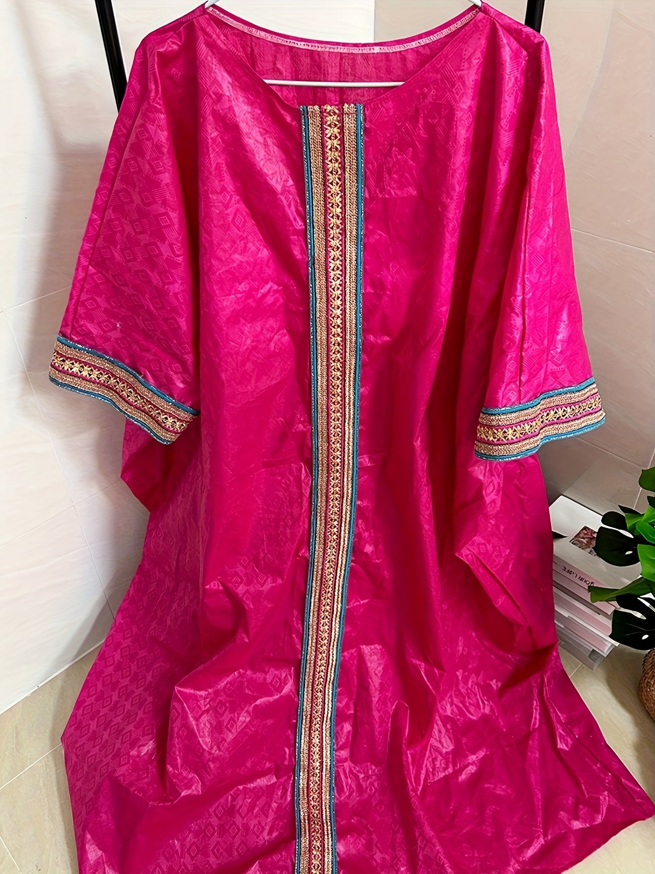 Women's Long Kaftan Dress Solid Color Non-Stretch Fabric Party Style