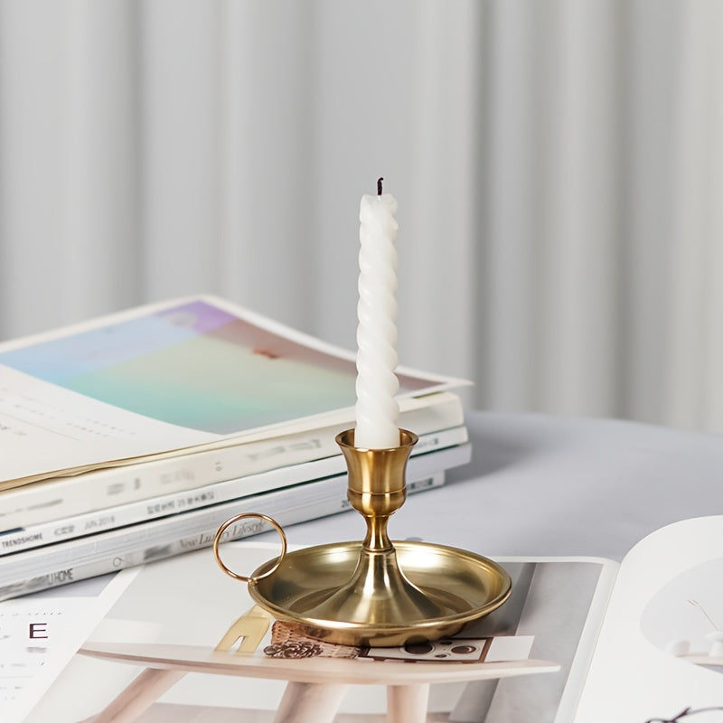 Copper Candlestick Holder Nordic Style for Weddings Dining Romantic Table Decor