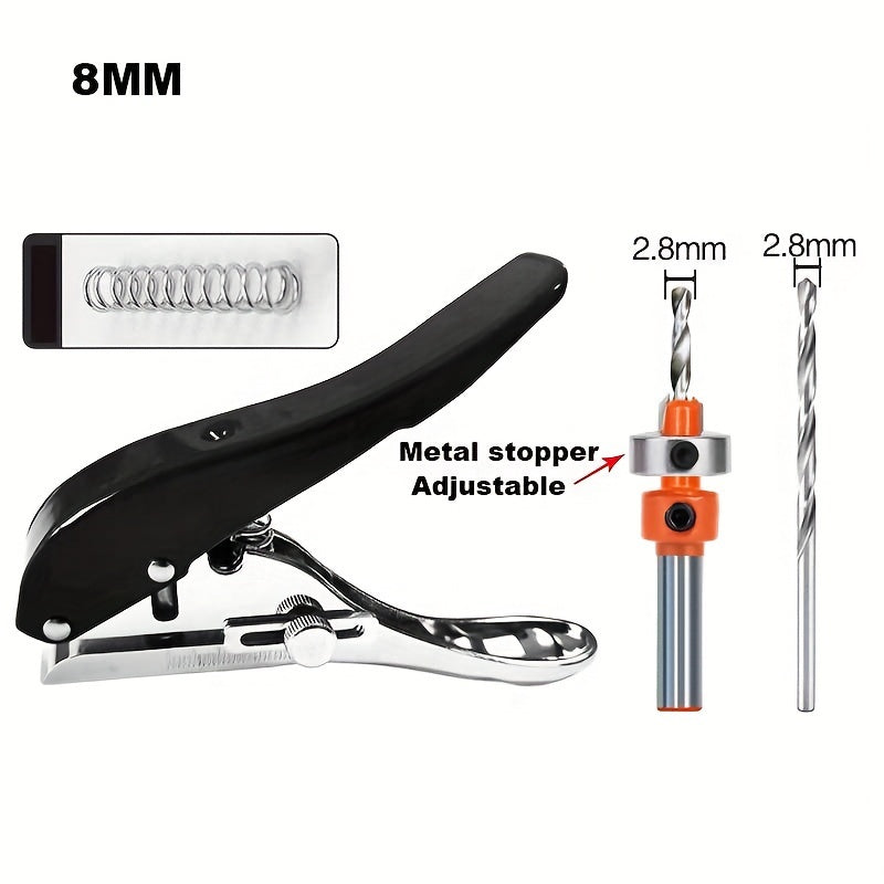 Manual Edge Band Puncher Plier 8/10mm Hole Punching Tool for Plastic Sheet Paper PVC