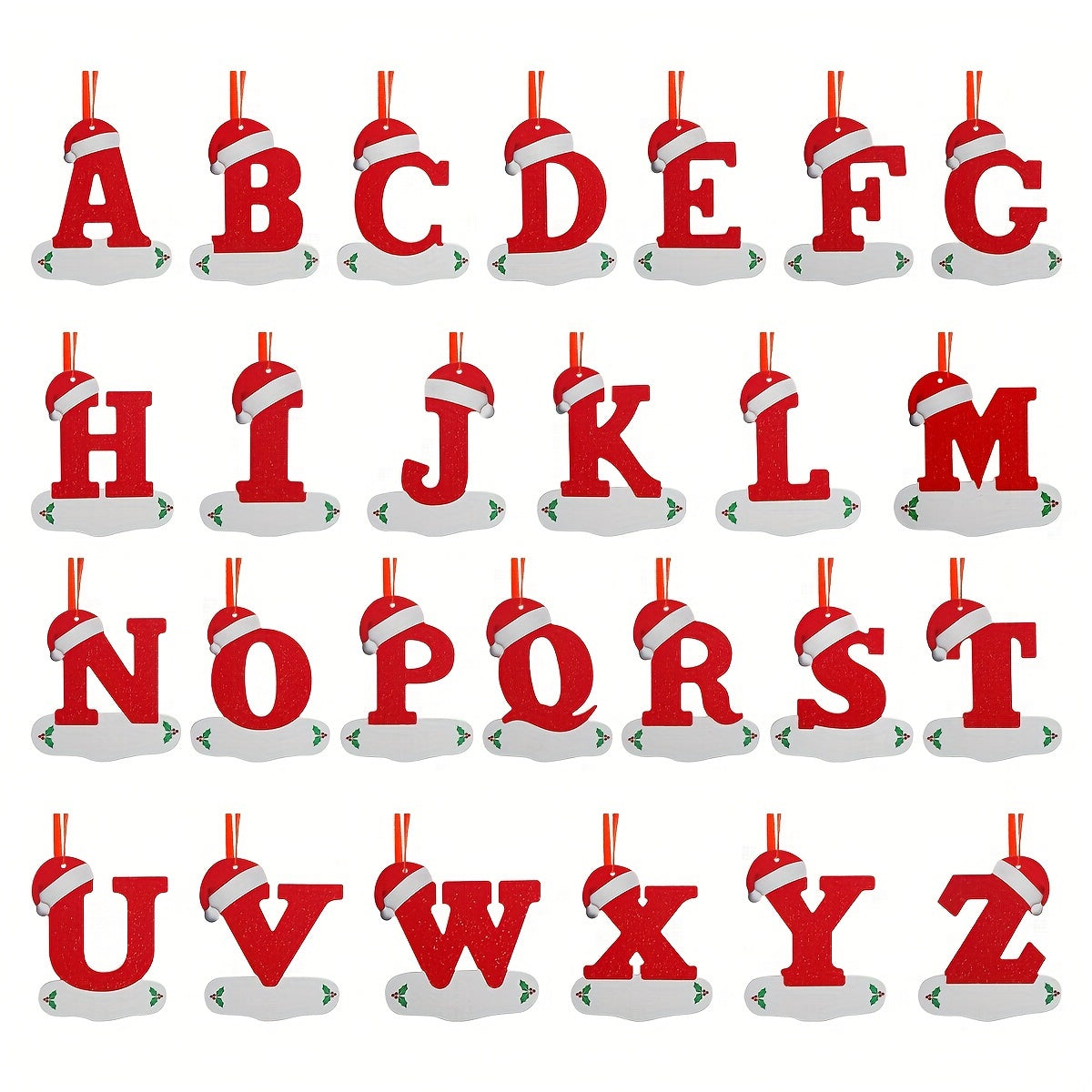 Christmas Alphabet Pendant Set with Snowflake Material for Indoor Holiday Decor