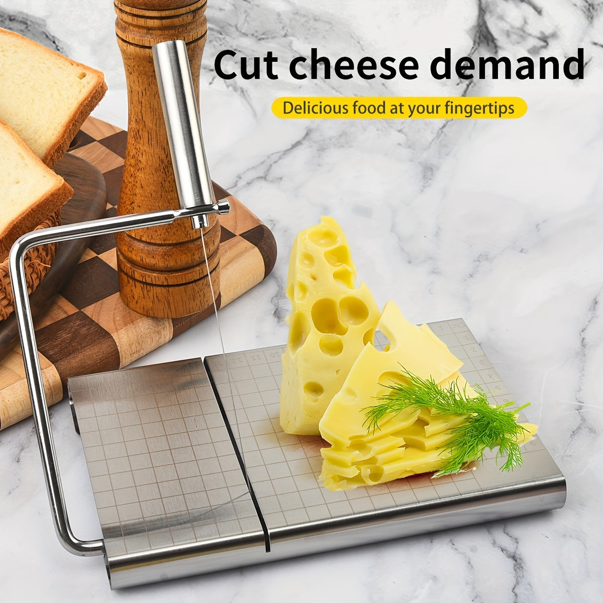 Stainless Steel Cheese Slicer Adjustable Thickened with Ergonomic Handle