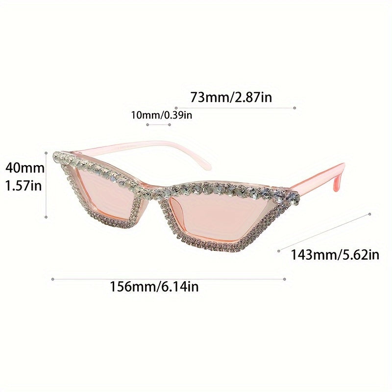 Gafas de ojo de gato para mujer con brillo de rhinestone, gafas de sol de moda para fiestas y clubes