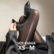 Women's Shiny Thermal Oil Tights Ultra-Thin Footed Long Stockings Pantyhose
