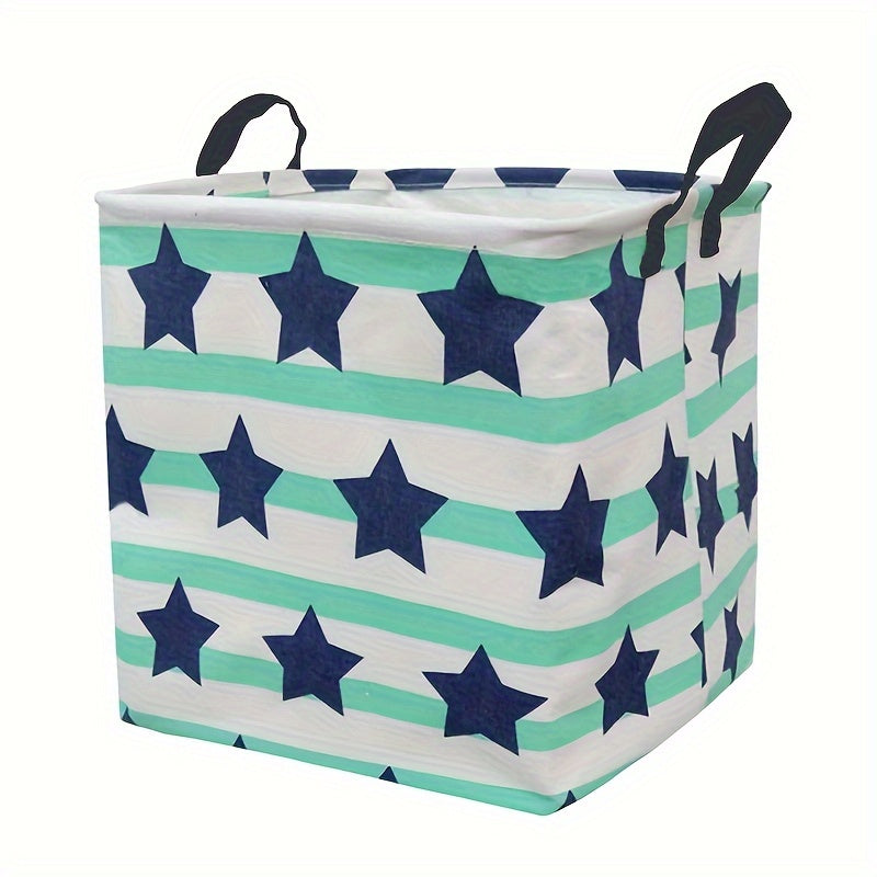 Foldable Canvas Laundry Basket with Waterproof Coating for Clothes and Toys, Large Storage