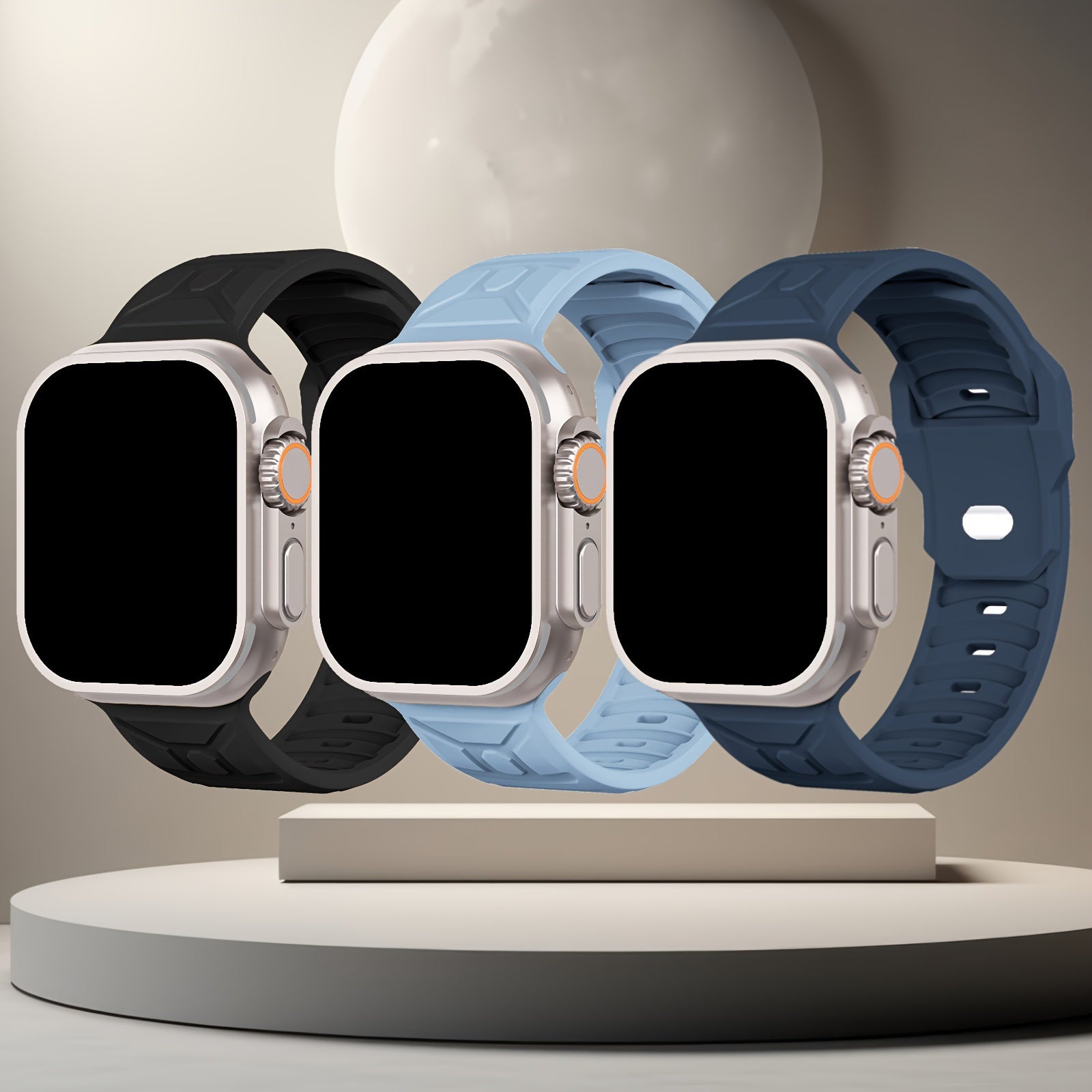 1 шт. Прочный силиконовый спортивный ремешок для Apple Watch, водоотталкивающий, совместимый с различными моделями и размерами для мужчин и женщин