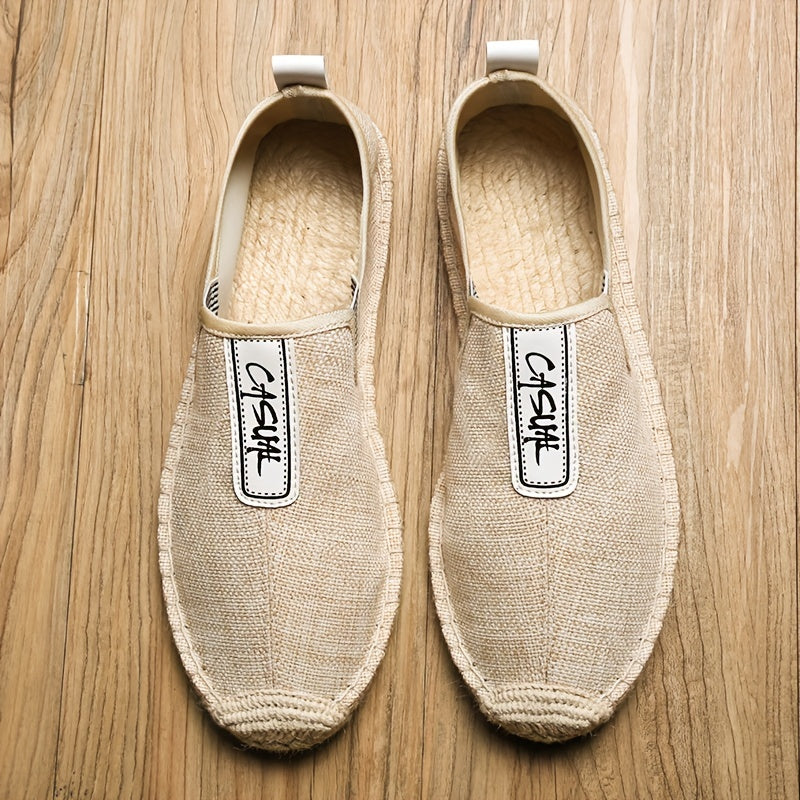 Men's Casual Slip-On Espadrilles Loafers Flax Rubber Sole Summer Spring Fall