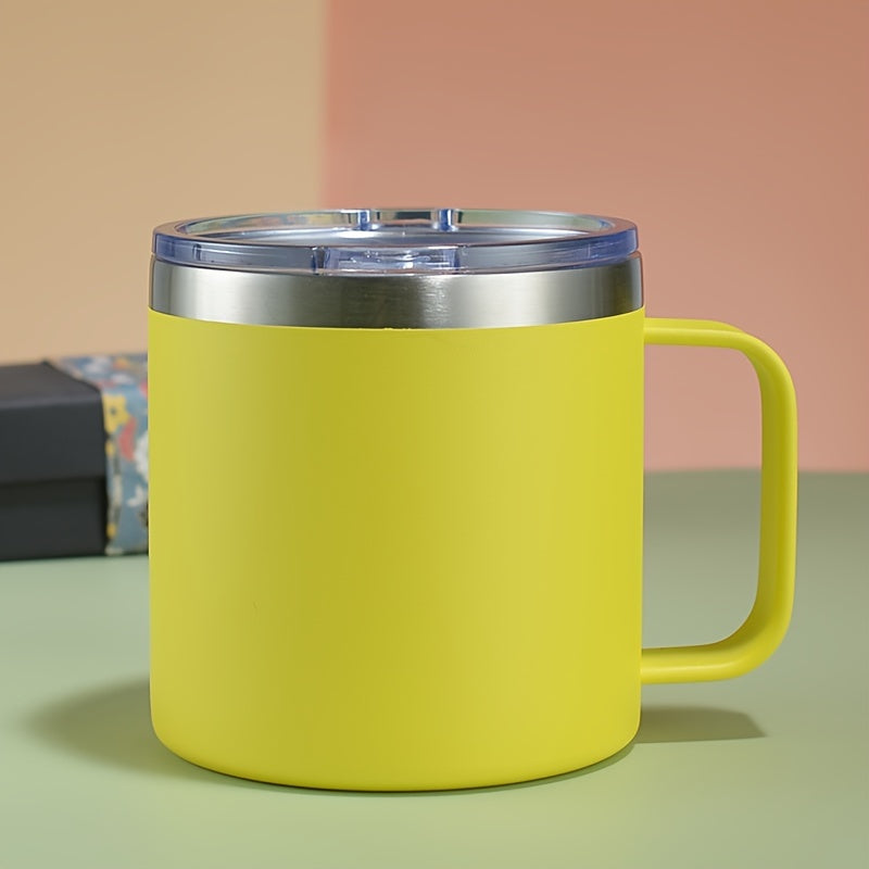 Кофейная кружка из нержавеющей стали объемом 14 унций с крышкой, с двойной вакуумной изоляцией, идеальна для горячих или холодных напитков.