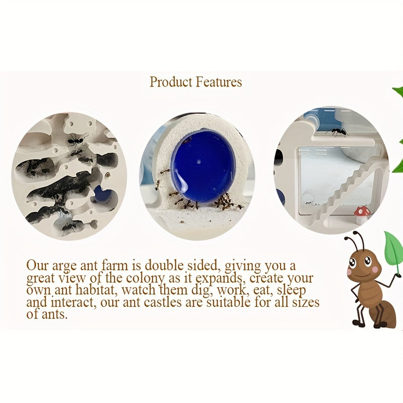 Large Plastic Sand Ant Farm Castle Educational Ant Habitat for Observation