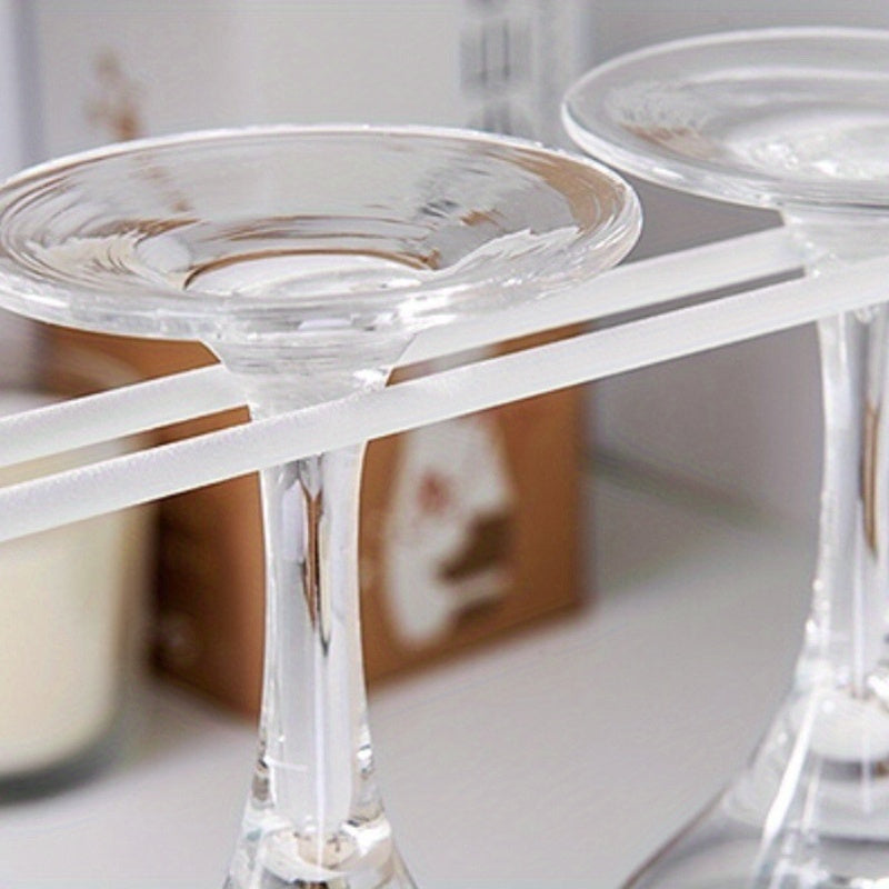 3-Piece Metal Space-Saving Wine Glass Rack No-Drill Upside-Down Stemware Organizer for Kitchen and Bar Cabinets