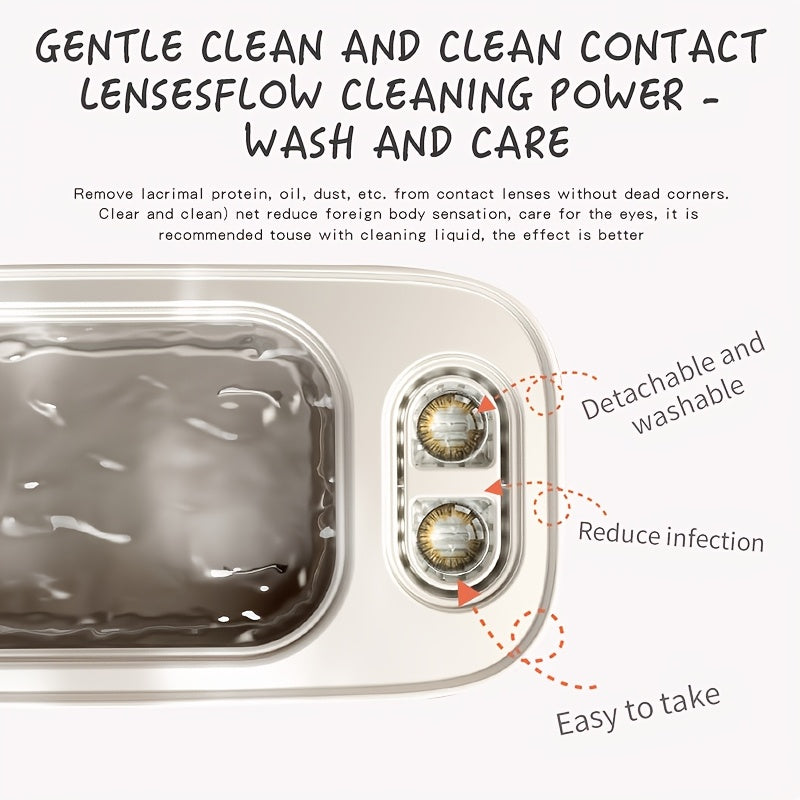 Portable Deep Cleaning Device with Rechargeable Battery and High Frequency Vibration for Glasses Jewelry Watches and Dentures