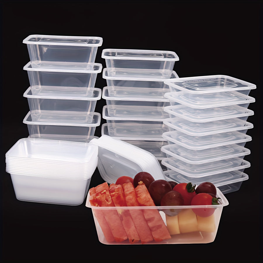 50 BPA-Free Plastic Food Storage Containers with Leakproof Lids 13/20/26oz Stackable Microwave Safe