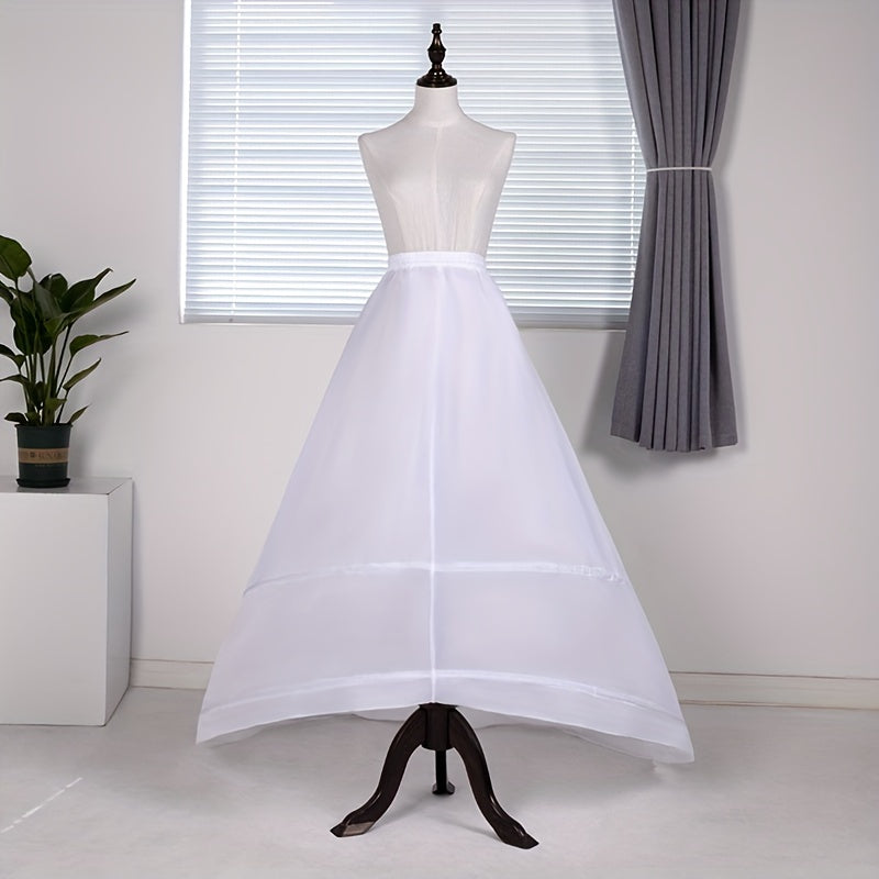 Women's Wedding Dress with Adjustable Steel Elastic Waist and Trailing Skirt Bustle