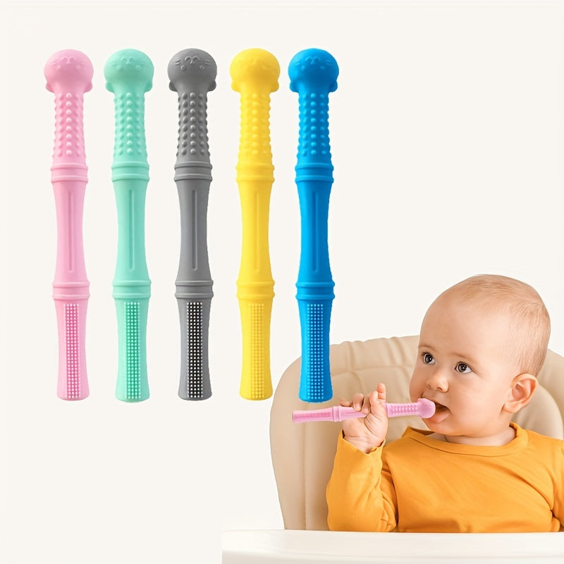 Hollow Silicone Baby Teething Tubes Toys for Infants 6-12 Months Pack of 1-5