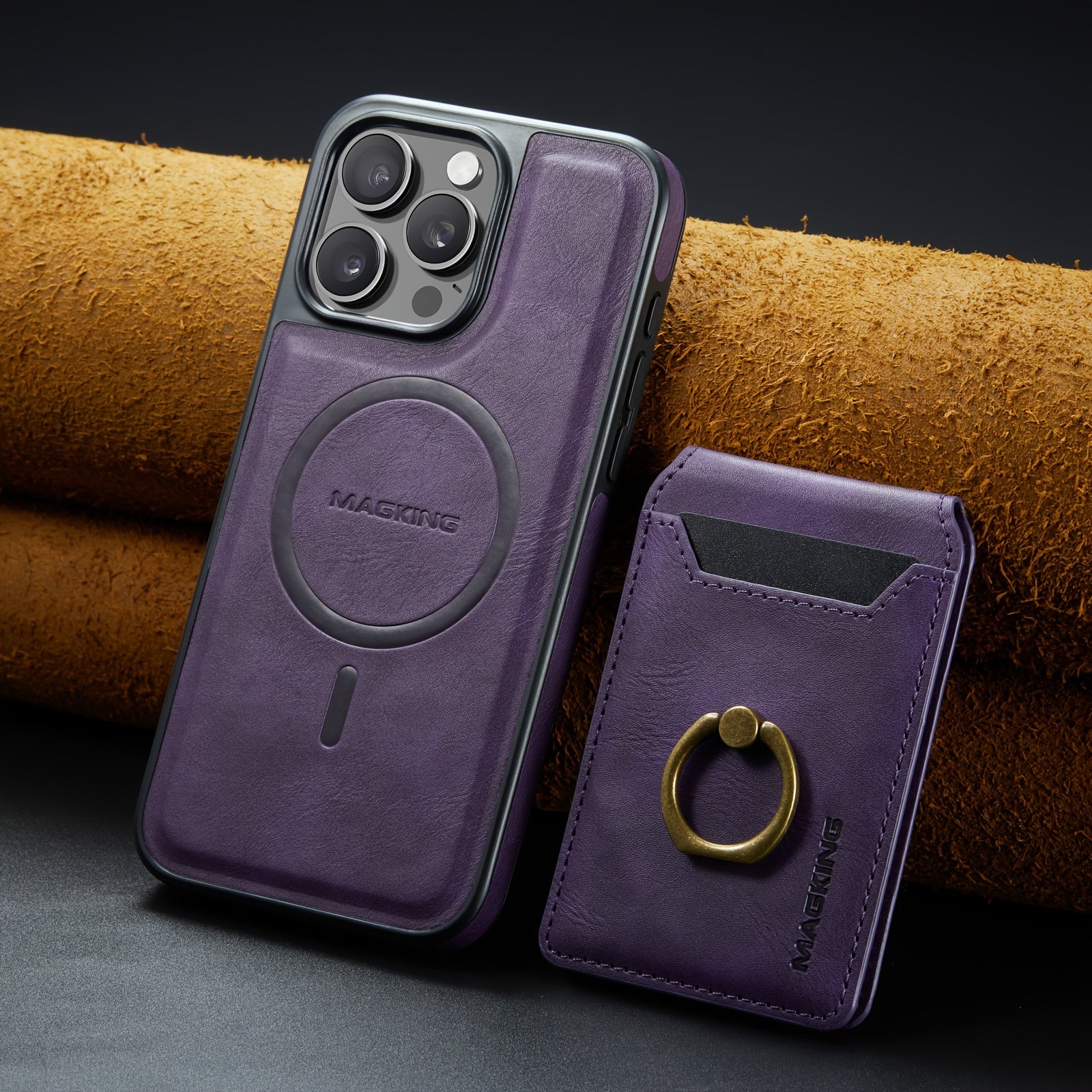 Detachable Faux Leather Phone Case with Magnetic Card Slots Kickstand RFID Blocking for iPhone 12-16 Pro Max Plus