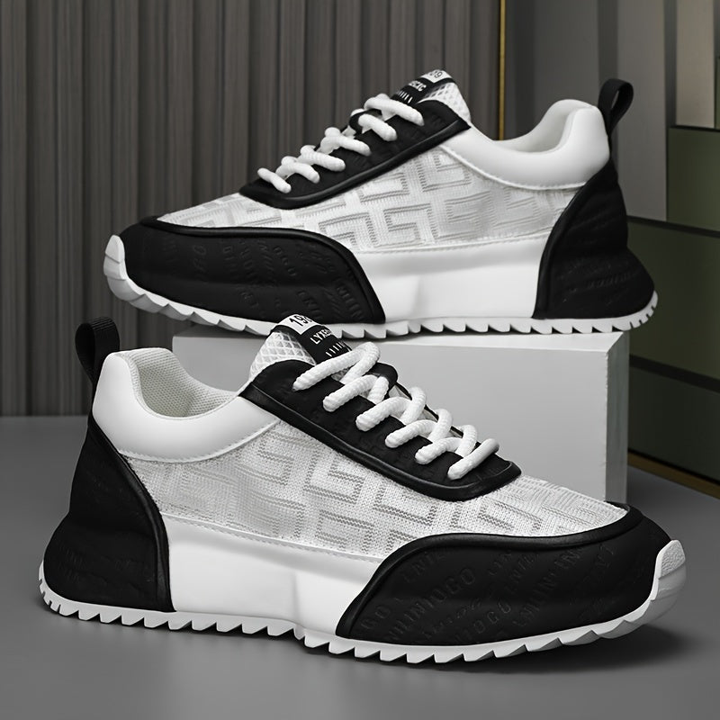 Men's Breathable Non-Slip Casual Sneakers with Lace-Up and Round Toe