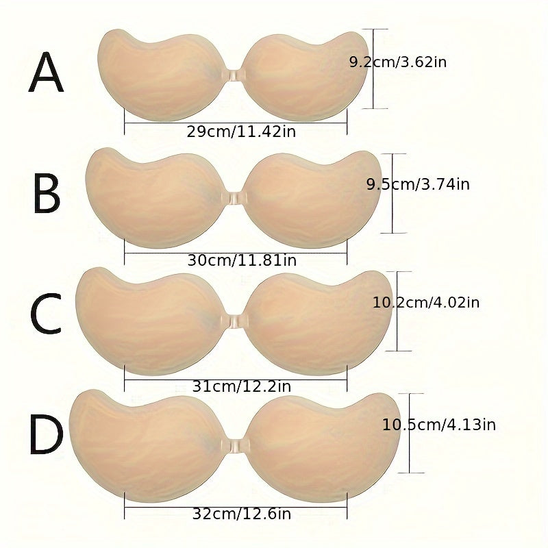 Self-Adhesive Strapless Push-Up Bra and Nipple Covers for Women