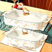 Festive Ceramic Dinnerware Set for Christmas with Soup and Griddle Pots Serving Plates