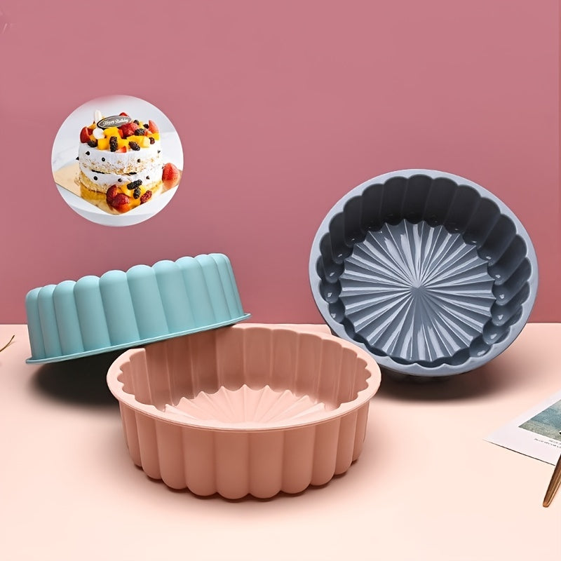 Silicone Cake Pan 7.68x2.4 Inches for Cheesecake Brownie Tart Pie Reusable
