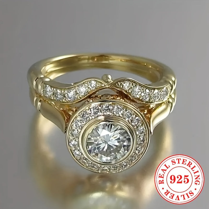 Women's Engagement Ring Set Sterling Silver Cubic Zirconia Wedding Jewelry