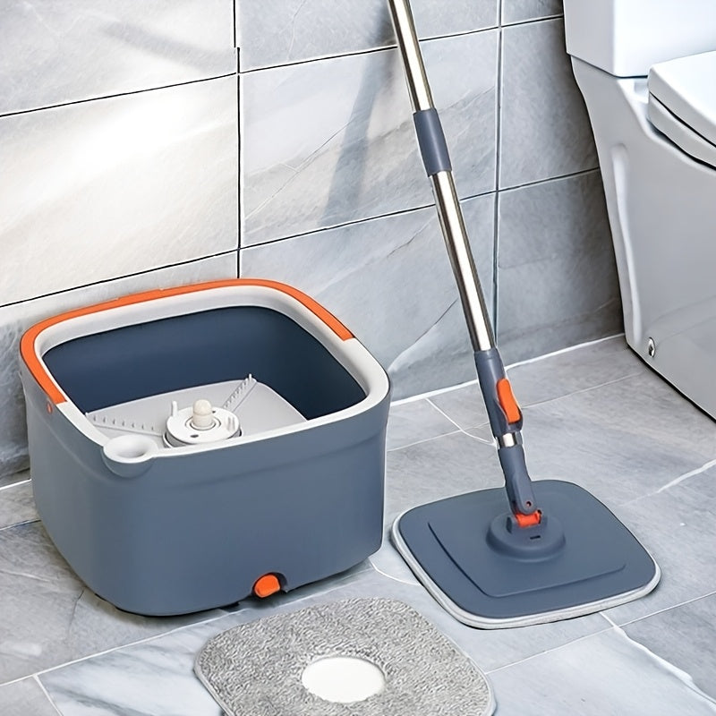 Spin Mop and Bucket Set with Dirt Chamber for Wet and Dry Cleaning