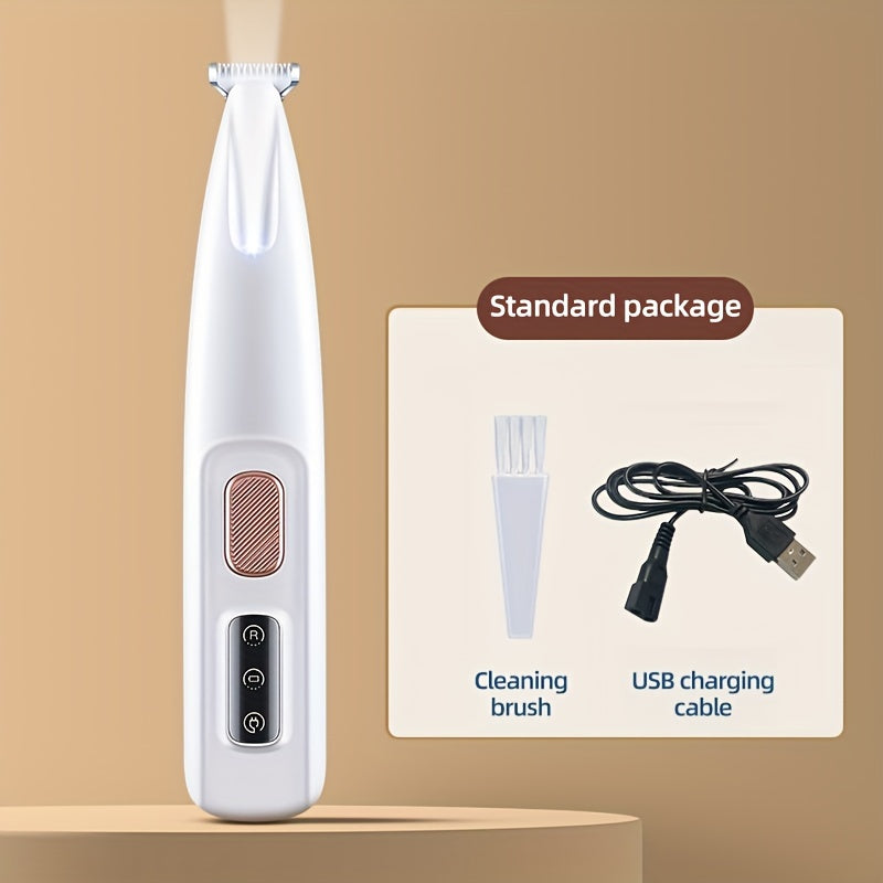 Pet Grooming Clippers with LED Light Low Noise Long Battery Life Rechargeable USB Battery