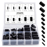 100Pcs Flexible Rubber End Caps Kit for Tubes and Screws in 10 Sizes
