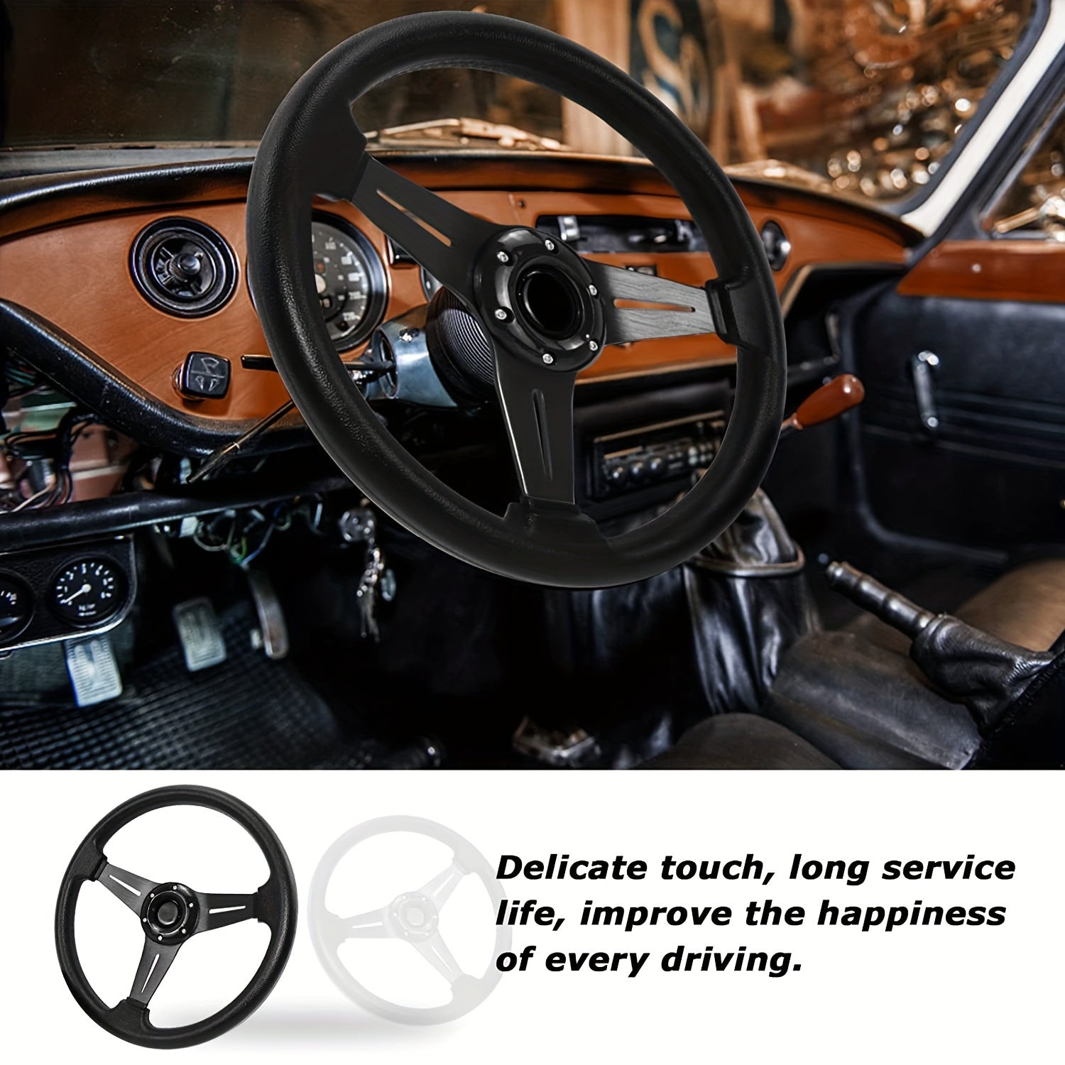 Avtomobillar, golf aravalari va sayohat transport vositalari uchun alyuminiy ramkali binafsha 14 dyuymli rul. Zamonaviy, mustahkam, qulay ushlash.