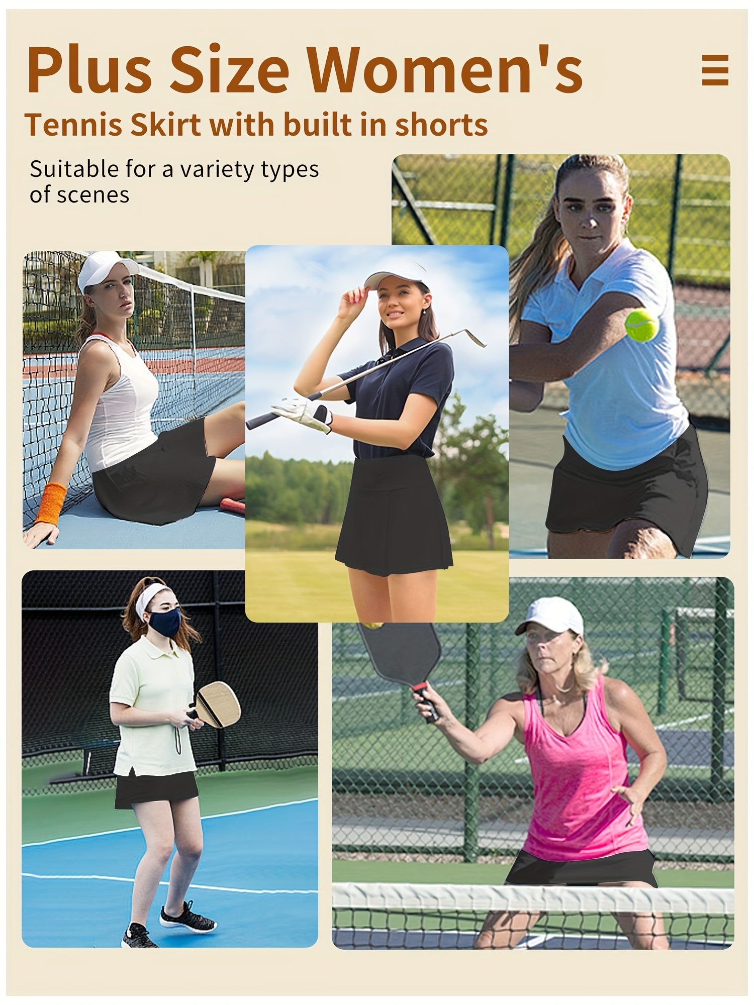 Plus Size High-Waisted A-Line Skirt Shorts with Side Slit Workout-Ready